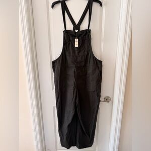Aerie Werk & Play Twill Overalls Charcoal | NWT | 100% Cotton | Size L/G